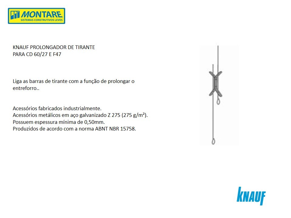KNAUF PROLONGADOR DE TIRANTE PARA CD 60/27 E F47